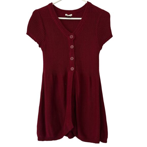 Vintage Maurices babydoll ribbed  knit sweater button front short sleeve Y2K M - Picture 1 of 10